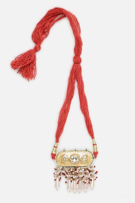 Dugran By Dugristyle Multi Color Gold Plated Pearl Embellished Choker Online at Aza Fashions Dugran By Dugristyle_Multi Color Gold Plated Pearl Embellished Choker _Online_at_Aza_Fashions