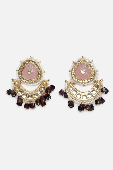 Buy Dugran By Dugristyle Multi Color Pearls, Stones, Gota Half Crescent Shaped Necklace And Earring Set Online at Aza Fashions Buy_Dugran By Dugristyle_Multi Color Pearls, Stones, Gota Half Crescent Shaped Necklace And Earring Set _Online_at_Aza_Fashions