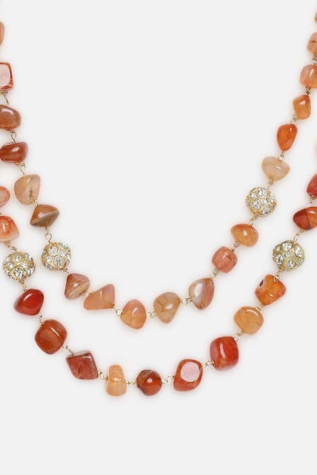 Buy Dugran By Dugristyle Multi Color Pearls, Stones Gold Plated Layered Necklace With Online at Aza Fashions Buy_Dugran By Dugristyle_Multi Color Pearls, Stones Gold Plated Layered Necklace With _Online_at_Aza_Fashions