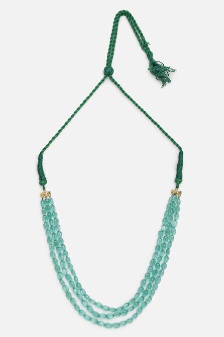 Dugran By Dugristyle_Gold Plated Natural Stone Embellished Layered Necklace _Online_at_Aza_Fashions