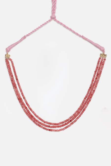 Dugran By Dugristyle_Gold Plated Layered Necklace With Natural Stones _Online_at_Aza_Fashions