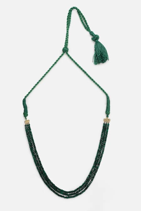 Buy Dugran By Dugristyle Gold Plated Green Stone Layered Necklace Online at Aza Fashions Buy_Dugran By Dugristyle_Gold Plated Green Stone Layered Necklace _Online_at_Aza_Fashions