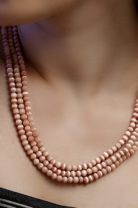 Shop Dugran By Dugristyle Multi Color Natural Stone Layered Necklace Online at Aza Fashions Shop_Dugran By Dugristyle_Multi Color Natural Stone Layered Necklace _Online_at_Aza_Fashions