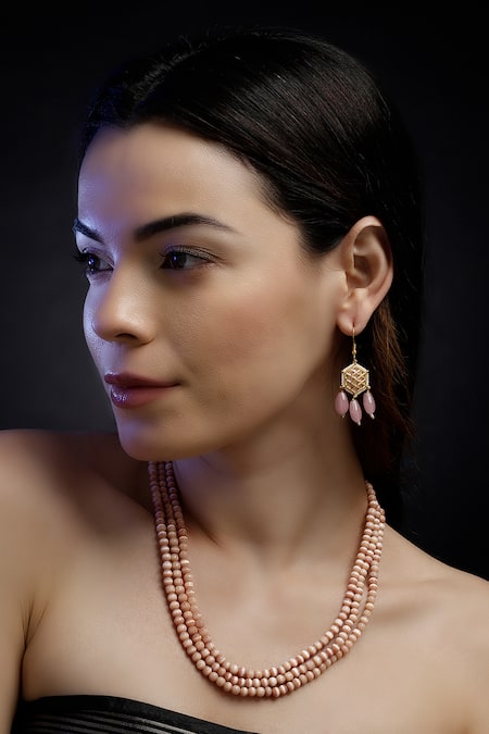 Dugran By Dugristyle Multi Color Natural Stone Layered Necklace