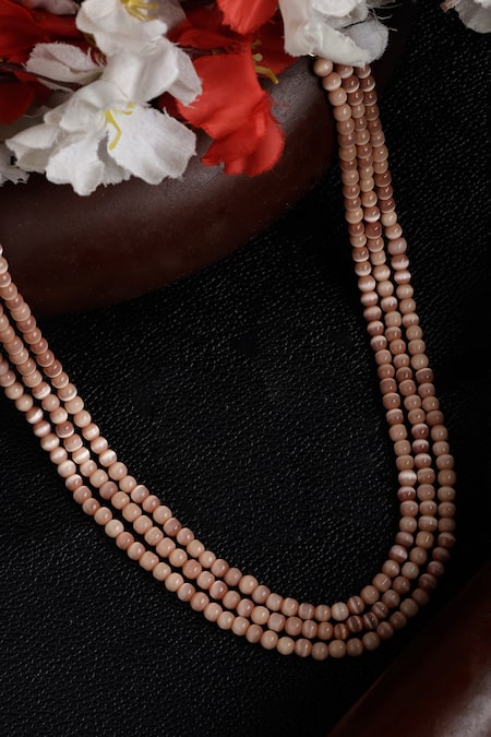 Shop Dugran By Dugristyle Multi Color Natural Stone Layered Necklace at Aza Fashions Shop_Dugran By Dugristyle_Multi Color Natural Stone Layered Necklace _at_Aza_Fashions