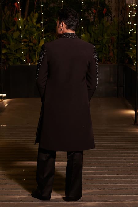 Jigar & Nikita Geometric Cutdana Embroidered Jacket Set 