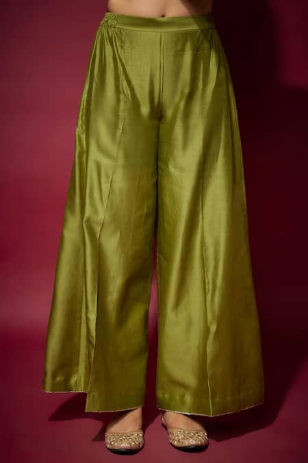 The Aarya Green Organza, Chanderi Zari, Embroidery, Sequins Split Floral Zardozi Kurta Set Online at Aza Fashions The Aarya_Green Organza, Chanderi Zari, Embroidery, Sequins Split Floral Zardozi Kurta Set _Online_at_Aza_Fashions