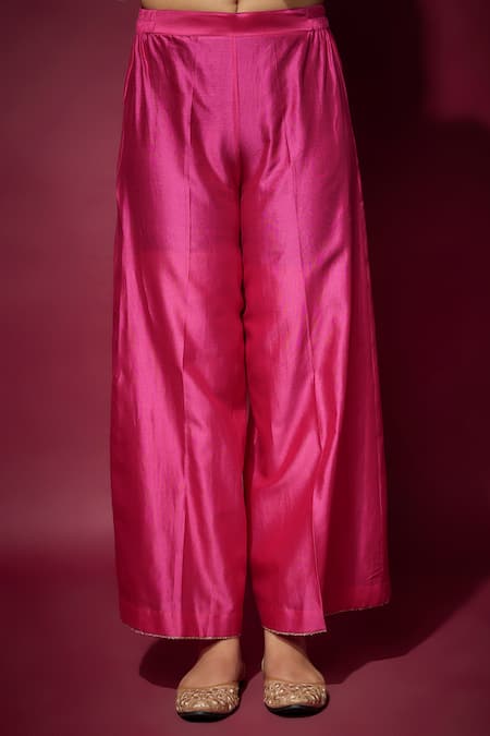 Buy The Aarya Pink Organza, Chanderi, Handloom Cotton Floral Zardozi Kurta Palazzo Set Online at Aza Fashions Buy_The Aarya_Pink Organza, Chanderi, Handloom Cotton Floral Zardozi Kurta Palazzo Set _Online_at_Aza_Fashions