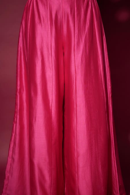 Buy The Aarya Pink Organza, Handloom Cotton Zari, Embroidery Split Hand Kurta Palazzo Set Online at Aza Fashions Buy_The Aarya_Pink Organza, Handloom Cotton Zari, Embroidery Split Hand Kurta Palazzo Set _Online_at_Aza_Fashions