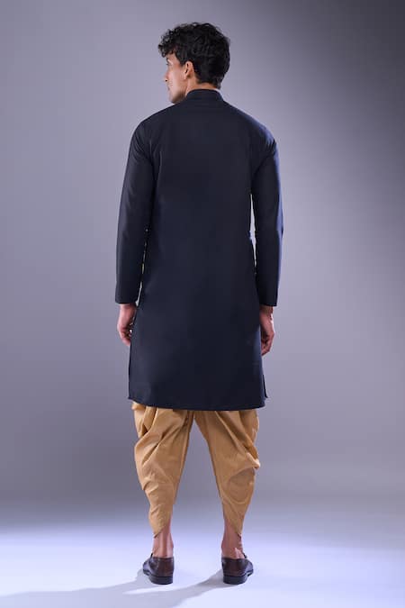 Shop Arihant Rai Sinha Black Cotton, Silk Embroidery Abstract Kurta And Patiala Pant at Aza Fashions Shop_Arihant Rai Sinha_Black Cotton, Silk Embroidery Abstract Kurta And Patiala Pant _at_Aza_Fashions