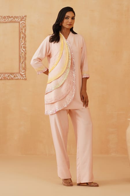 Rishika Singh Sequin Embroidered Kurta Pant Set 