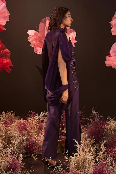 Rishika Singh Flora Embroidered Jacket & Flared Pant Set 