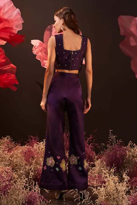 Rishika Singh Embroidered Corset Blouse & Flared Pant Set 