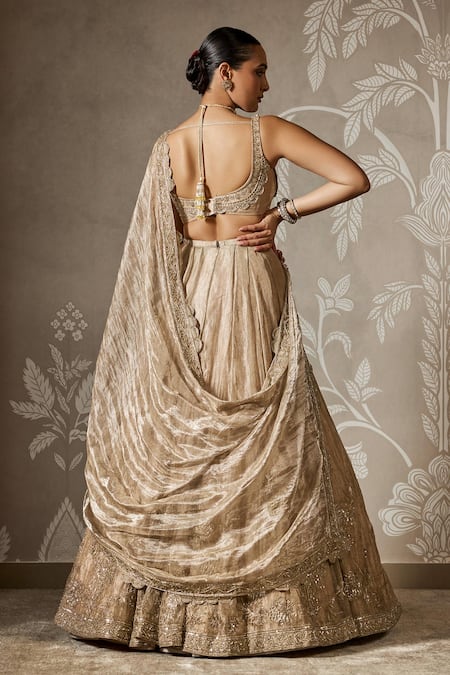 Ridhi Mehra Gold Bahar Embroidered Lehenga Set 