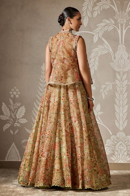 Ridhi Mehra Blossom Print Jacket & Lehenga Set 