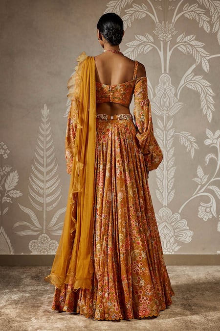 Ridhi Mehra Floral Print Fusion Lehenga Set 