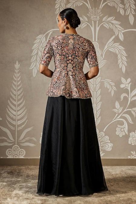 Ridhi Mehra Florence Embroidered Peplum Top & Sharara Set 