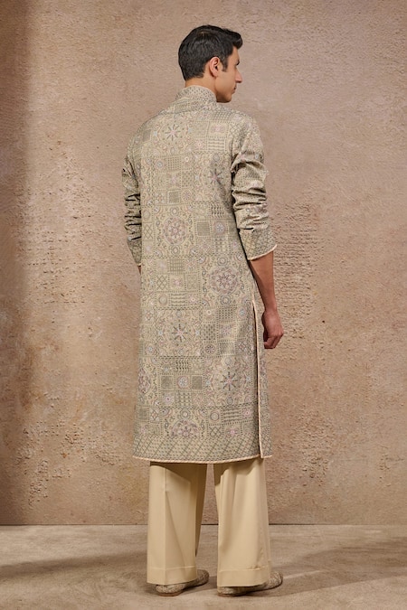 Tarun Tahiliani Floral Geometric Printed Kurta Set 
