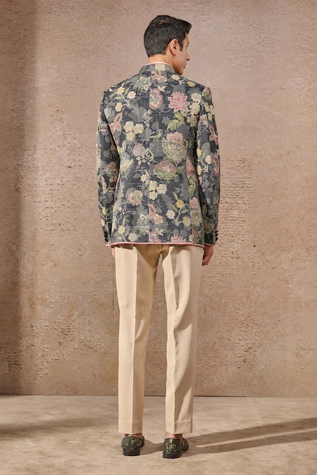 Tarun Tahiliani Floral Motif Bandhgala Set 