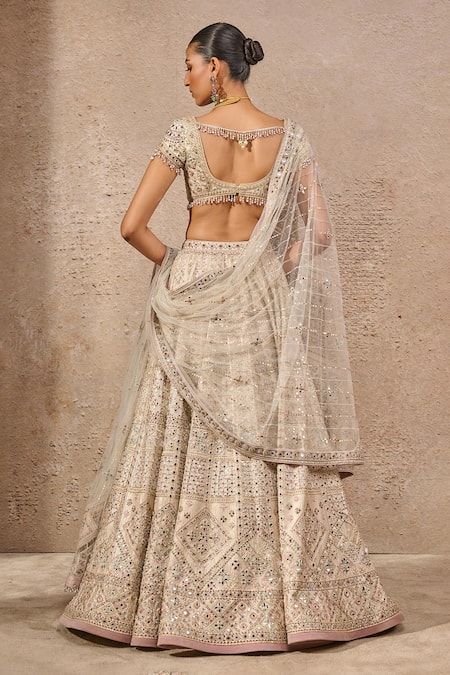 Tarun Tahiliani Mirror Embroidered Ivory Bridal Lehenga Set 