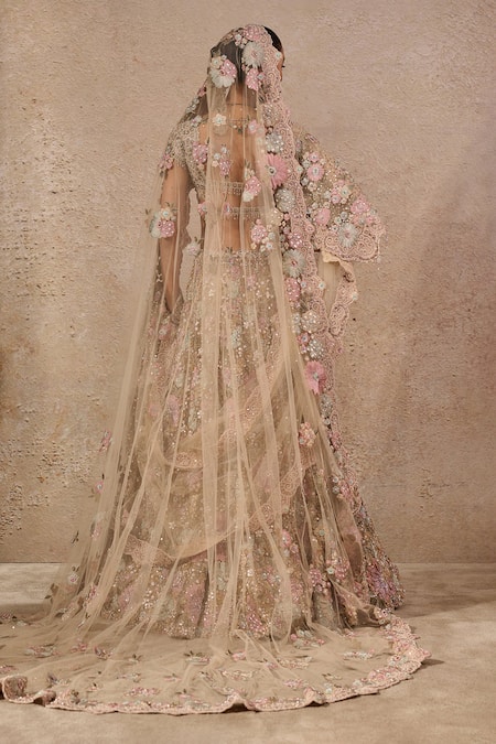 Tarun Tahiliani Floral Motif Embroidered Lehenga Set 