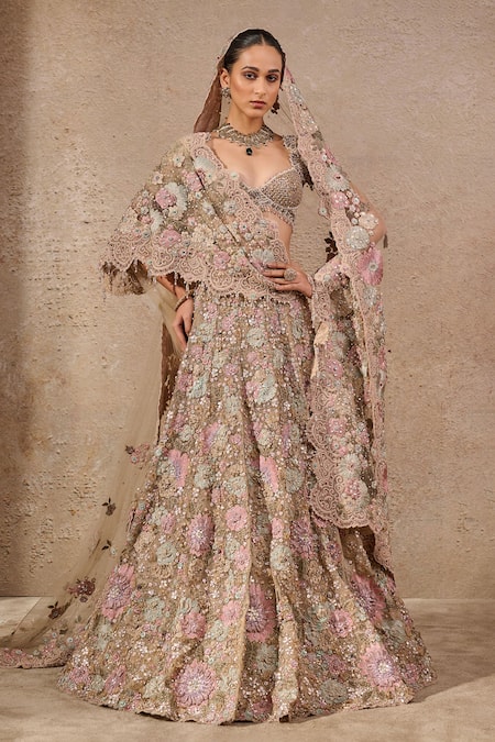 Tarun Tahiliani Bloom Garden Embroidered Bridal Lehenga Set 