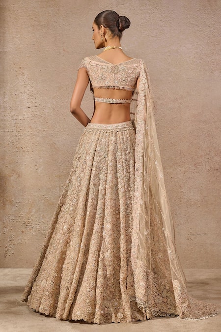 Tarun Tahiliani Ivory Blossom Embroidered Lehenga Set 