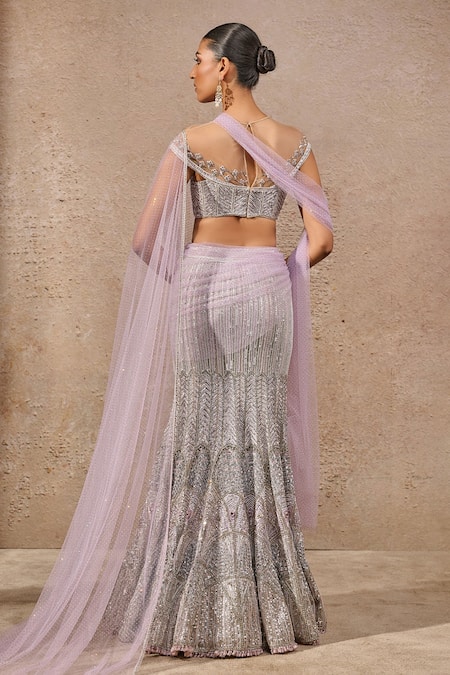 Tarun Tahiliani Embellished Fish-Tail Lehenga Set 