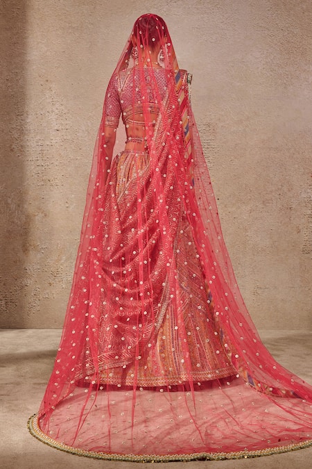 Tarun Tahiliani Kashida Embroidered Multi Color Lehenga Set 