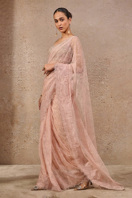 Buy Tarun Tahiliani Pink Beads, Sequins, Embroidery, Chantilly Embellished Saree And Blouse Online at Aza Fashions Buy_Tarun Tahiliani_Pink Beads, Sequins, Embroidery, Chantilly Embellished Saree And Blouse _Online_at_Aza_Fashions