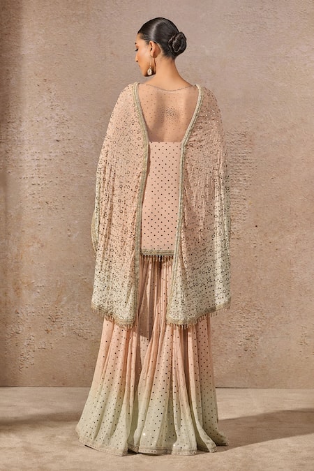 Tarun Tahiliani Mukaish Embroidered Draped Kurta Set 