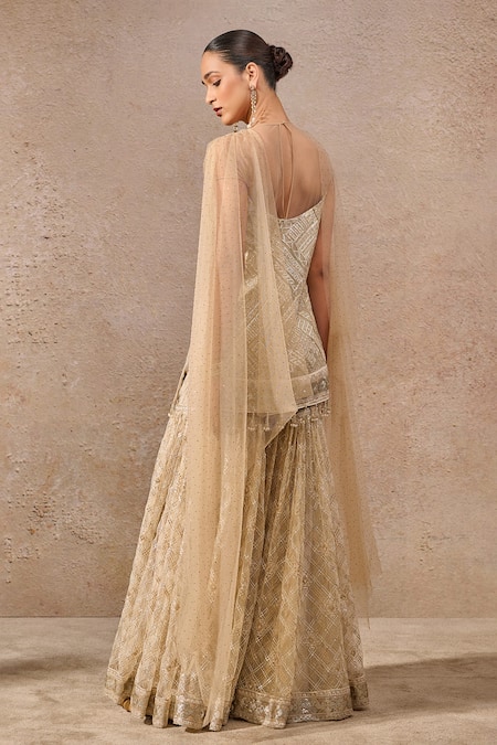 Tarun Tahiliani Gold Sequin Embroidered Kurta Set 