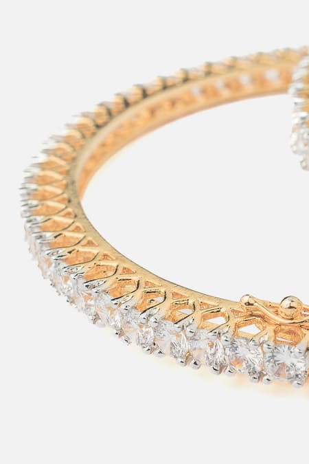Vivinia By Vidhi Mehra Gold Plated Crystals And White Cubic Zirconia Bangles Set Online at Aza Fashions Vivinia By Vidhi Mehra_Gold Plated Crystals And White Cubic Zirconia Bangles Set _Online_at_Aza_Fashions
