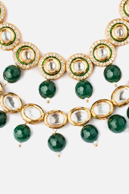 Buy Vivinia By Vidhi Mehra Gold Plated Beads, Zari Kundan And Polki Layered Necklace Online at Aza Fashions Buy_Vivinia By Vidhi Mehra_Gold Plated Beads, Zari Kundan And Polki Layered Necklace _Online_at_Aza_Fashions