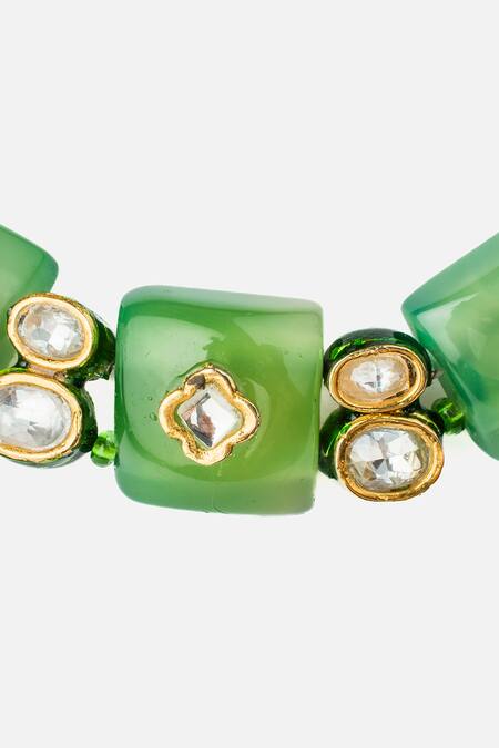 Vivinia By Vidhi Mehra Green Kundan Embellished Choker Online at Aza Fashions Vivinia By Vidhi Mehra_Green Kundan Embellished Choker _Online_at_Aza_Fashions