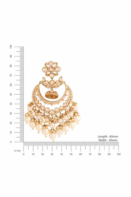 Buy Kicky & Perky Gold Plated Pearls, Stones, Zari Kundan Chandbalis Online at Aza Fashions Buy_Kicky & Perky_Gold Plated Pearls, Stones, Zari Kundan Chandbalis _Online_at_Aza_Fashions