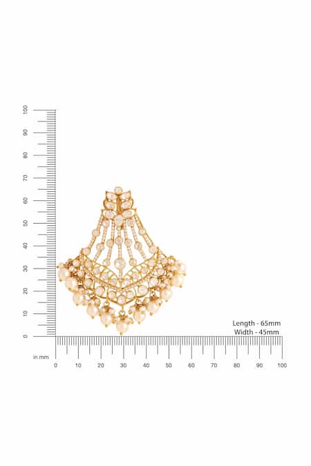 Shop Kicky & Perky Gold Plated Pearls, Stones Kundan Chandelier Earrings Online at Aza Fashions Shop_Kicky & Perky_Gold Plated Pearls, Stones Kundan Chandelier Earrings _Online_at_Aza_Fashions