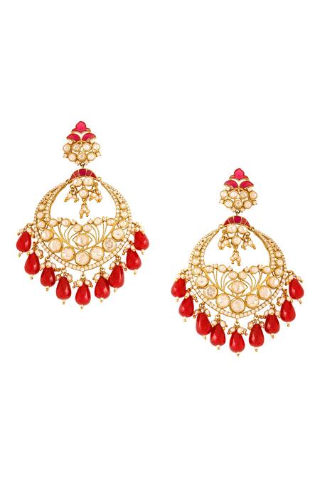 Buy_Kicky & Perky_Gold Plated Pearls, Stones, Beads, Gota Patti Kundan And Chandbalis 