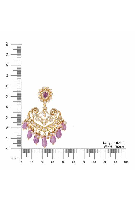 Buy Kicky & Perky Gold Plated Pearls, Stones, Beads Floral Pattern Embellished Chandbali Dangler Online at Aza Fashions Buy_Kicky & Perky_Gold Plated Pearls, Stones, Beads Floral Pattern Embellished Chandbali Dangler _Online_at_Aza_Fashions