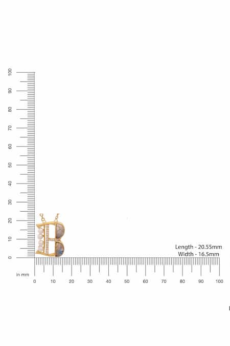 Buy Kicky & Perky Gold Plated Stone And Pearl Alphabet B Pendant Necklace Online at Aza Fashions Buy_Kicky & Perky_Gold Plated Stone And Pearl Alphabet B Pendant Necklace _Online_at_Aza_Fashions