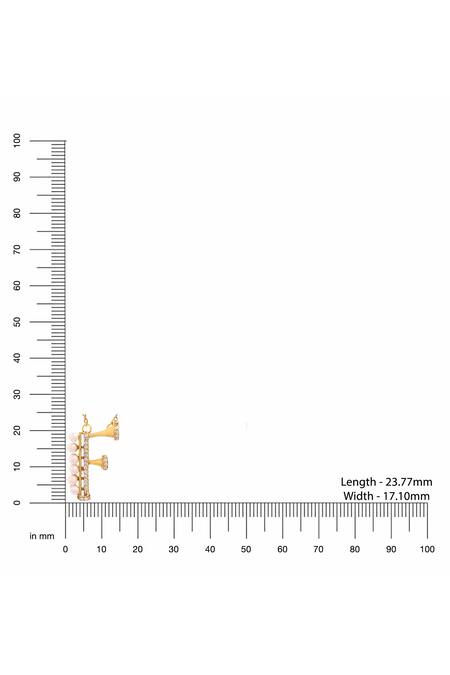 Kicky & Perky Gold Plated Pearls, Stones And Alphabet F Pendant Necklace Online at Aza Fashions Kicky & Perky_Gold Plated Pearls, Stones And Alphabet F Pendant Necklace _Online_at_Aza_Fashions