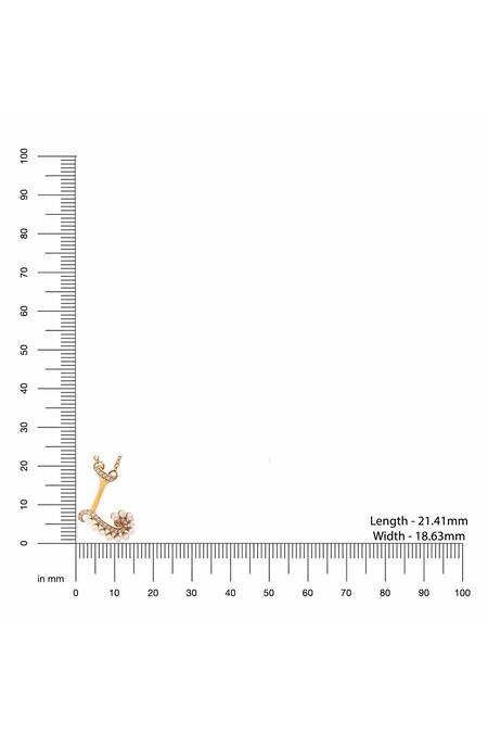 Kicky & Perky Gold Plated Pearls, Stones And Alphabet L Pendant Necklace Online at Aza Fashions Kicky & Perky_Gold Plated Pearls, Stones And Alphabet L Pendant Necklace _Online_at_Aza_Fashions