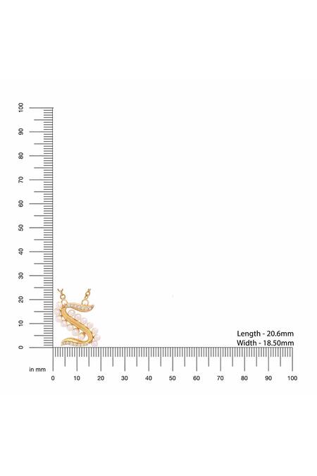 Kicky & Perky Gold Plated Pearls, Stones S Shaped Pendant Necklace Online at Aza Fashions Kicky & Perky_Gold Plated Pearls, Stones S Shaped Pendant Necklace_Online_at_Aza_Fashions