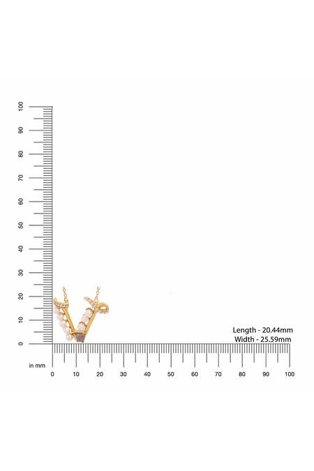 Kicky & Perky Gold Plated V Shaped Pendant Necklace Online at Aza Fashions Kicky & Perky_Gold Plated V Shaped Pendant Necklace _Online_at_Aza_Fashions