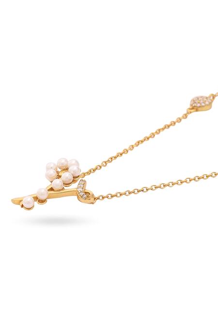 Shop_Kicky & Perky_Gold Plated Y Shaped Pendant Necklace _Online_at_Aza_Fashions