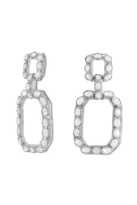 Buy_Kicky & Perky_Silver Plated Stones Embellished Dangler Earrings _Online_at_Aza_Fashions