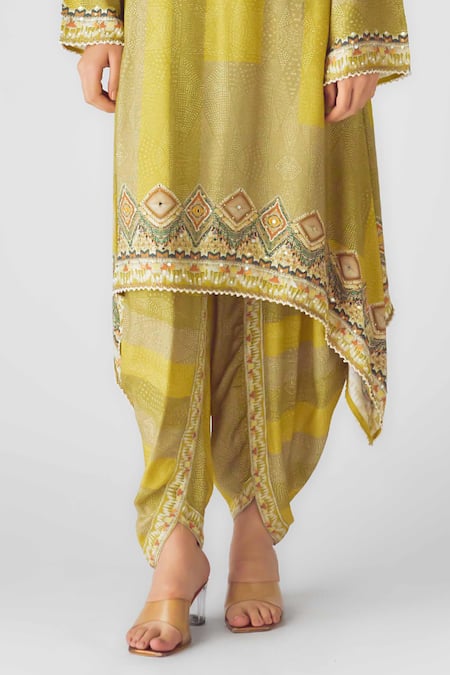 Buy Basanti - Kapde Aur Koffee Green Muslin Mirrors, Sequins, Beads Keyhole Asymmetric Floral Dhoti Kurta Set Online at Aza Fashions Buy_Basanti - Kapde Aur Koffee_Green Muslin Mirrors, Sequins, Beads Keyhole Asymmetric Floral Dhoti Kurta Set _Online_at_Aza_Fashions