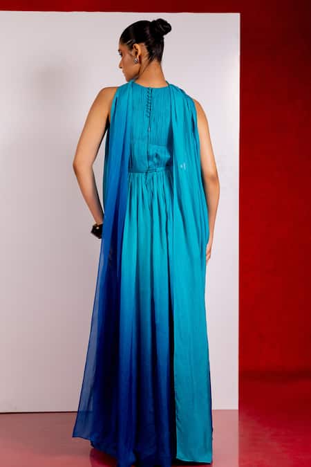 Pinup By Astha Blue Shaded Designer Gown 