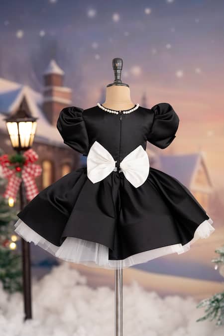 Ruchika Lath Label Black Placed Lace Waistband Dress 