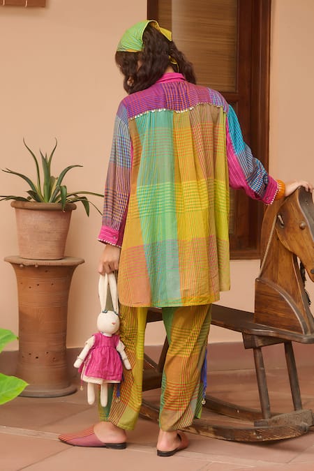 Swatti Kapoor Multicolor Checkered Tunic & Pant Set 